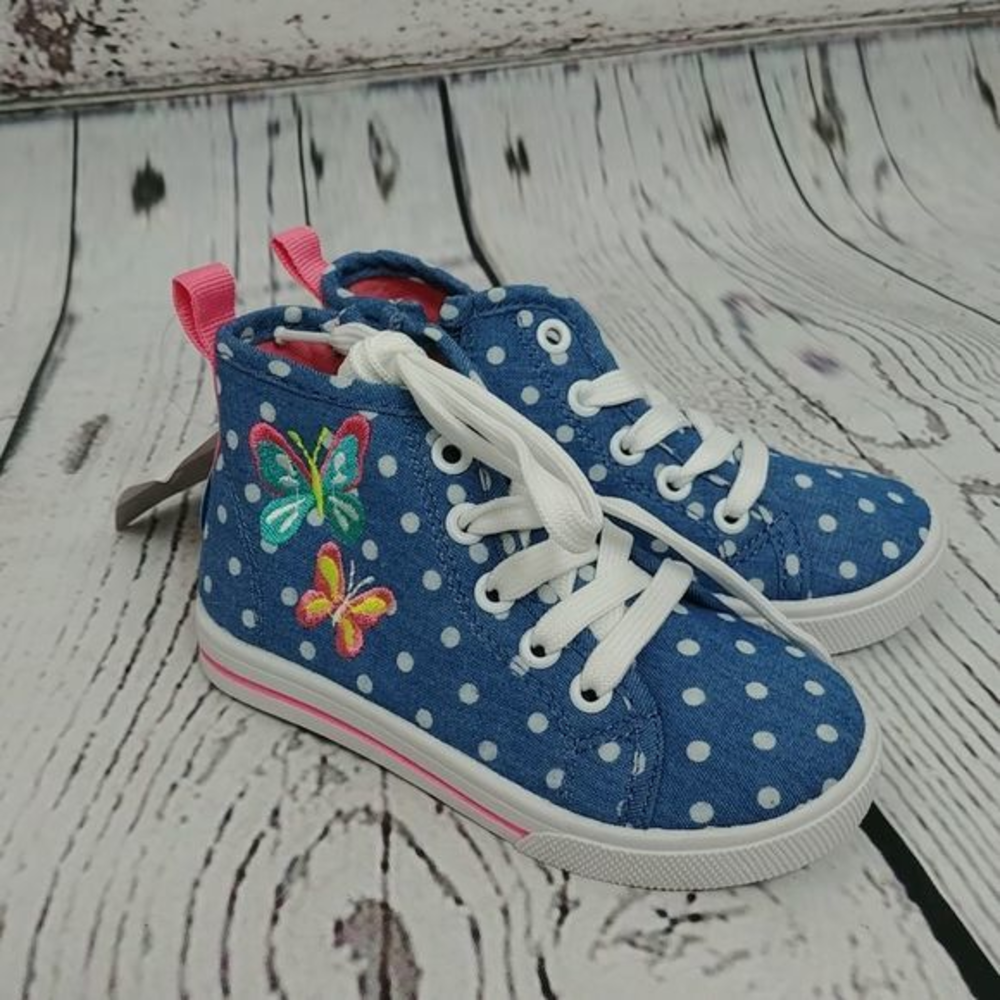 Carters Denim Blue Butterfly High‎ Top Sneakers
